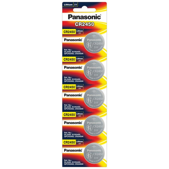 Panasonic Original CR2450 Pack of 5 Battery For Watches ,Clocks & Hearing Aids