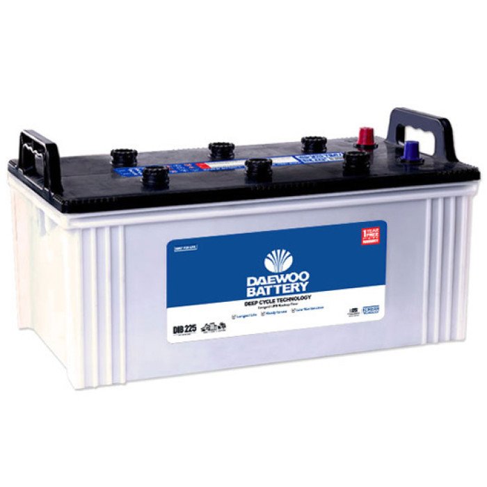 Daewoo DIB-225 190 Ah Low Maintenance Deep Cycle (For UPS/Solar) Battery 