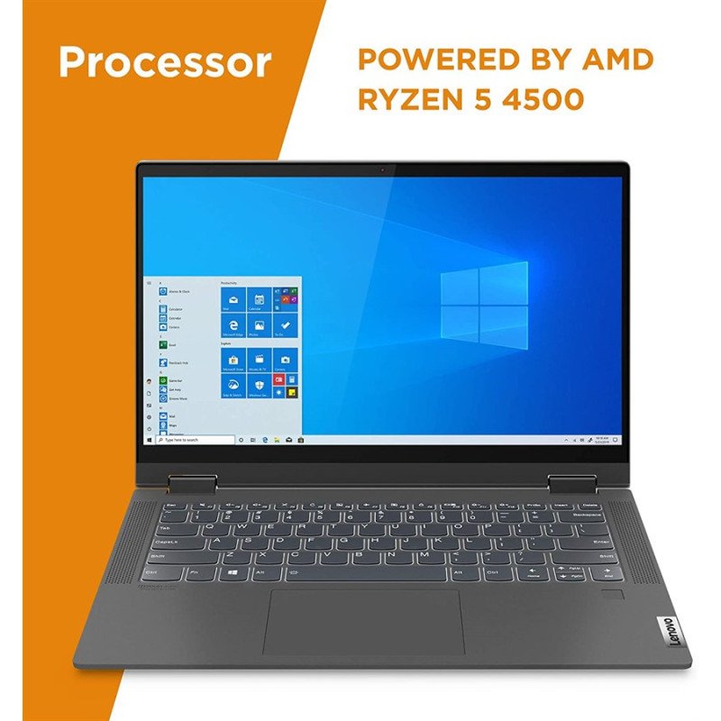 Lenovo IdeaPad Flex 5 14ARE05 2-in-1 Laptop - AMD Ryzen 5 4500U, 16GB, 256GB SSD, 14 FHD IPS Touchscreen x360, AMD Radeon Graphics, Backlit KB, Windows 10, Graphite Grey view 1