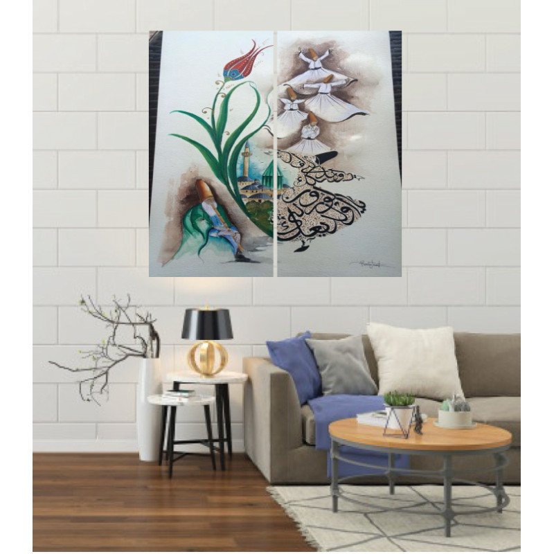 Wall Frames 2 Pieces Set Canvas – Digitally Printed Wall Canvas F-100 view 1