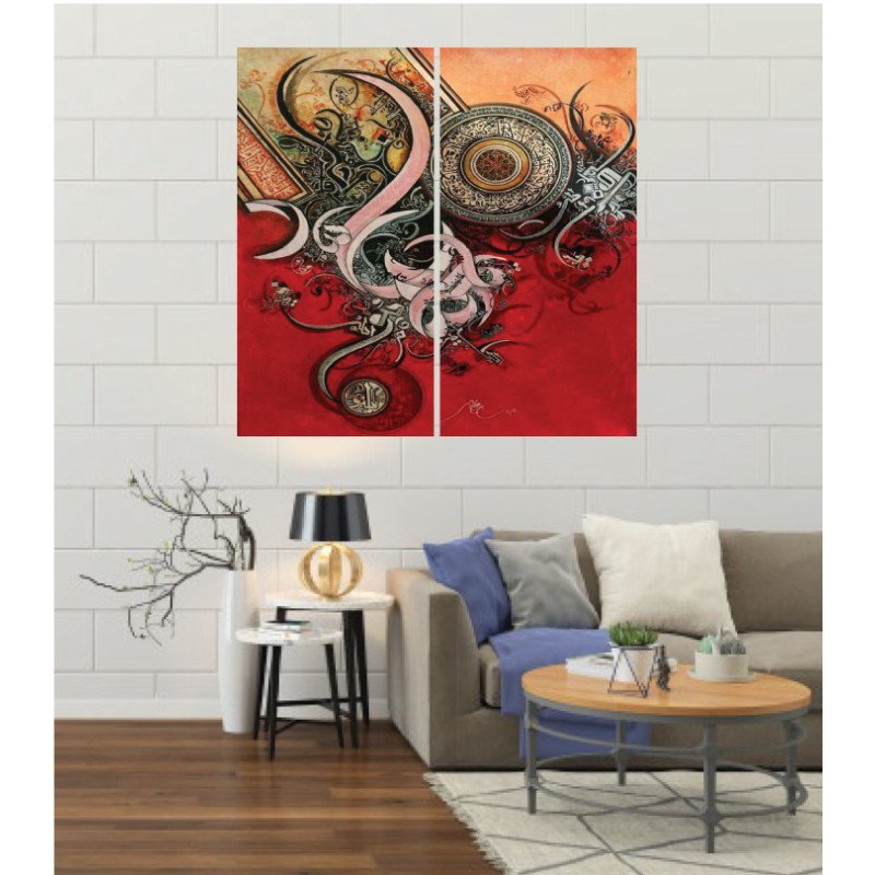 Wall Frames 2 Pieces Set Canvas – Digitally Printed Wall Canvas F-183 view 1