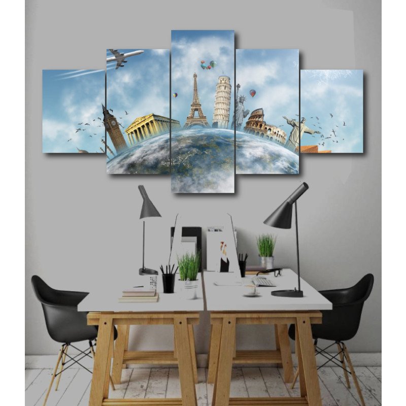 Wall Frames 5 Pieces Set Canvas - Digitally Printed Wall Canvas  post-247 view 1