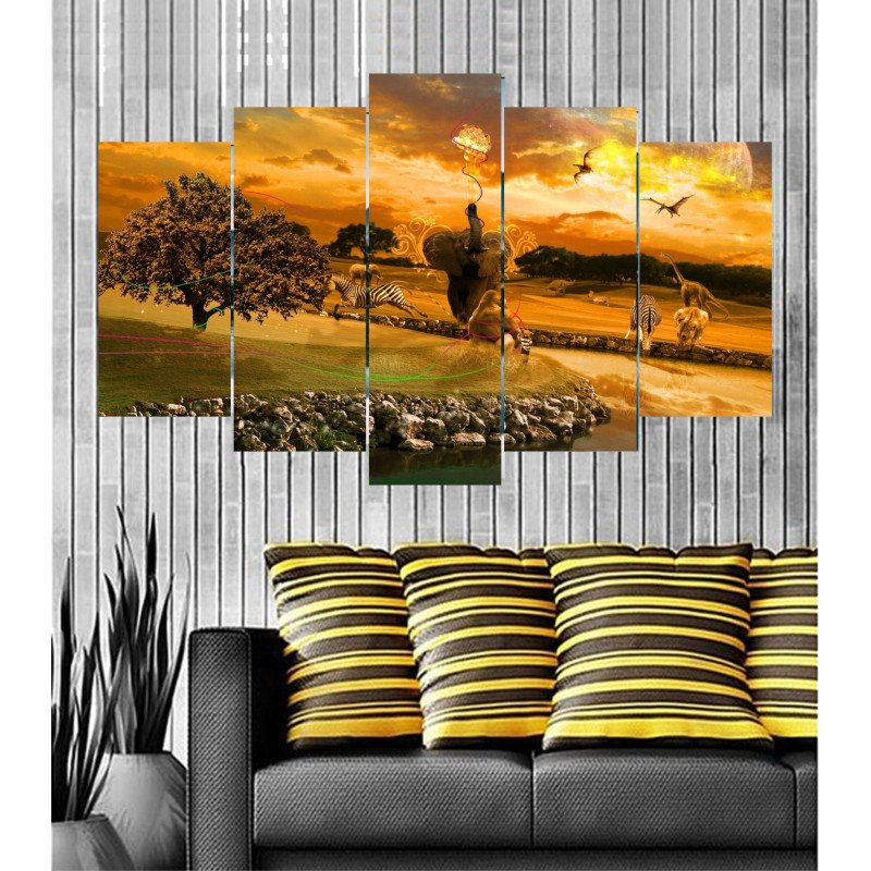 Wall Frames 5 Pieces Set Canvas - Digitally Printed Wall Canvas  post-67 view 1