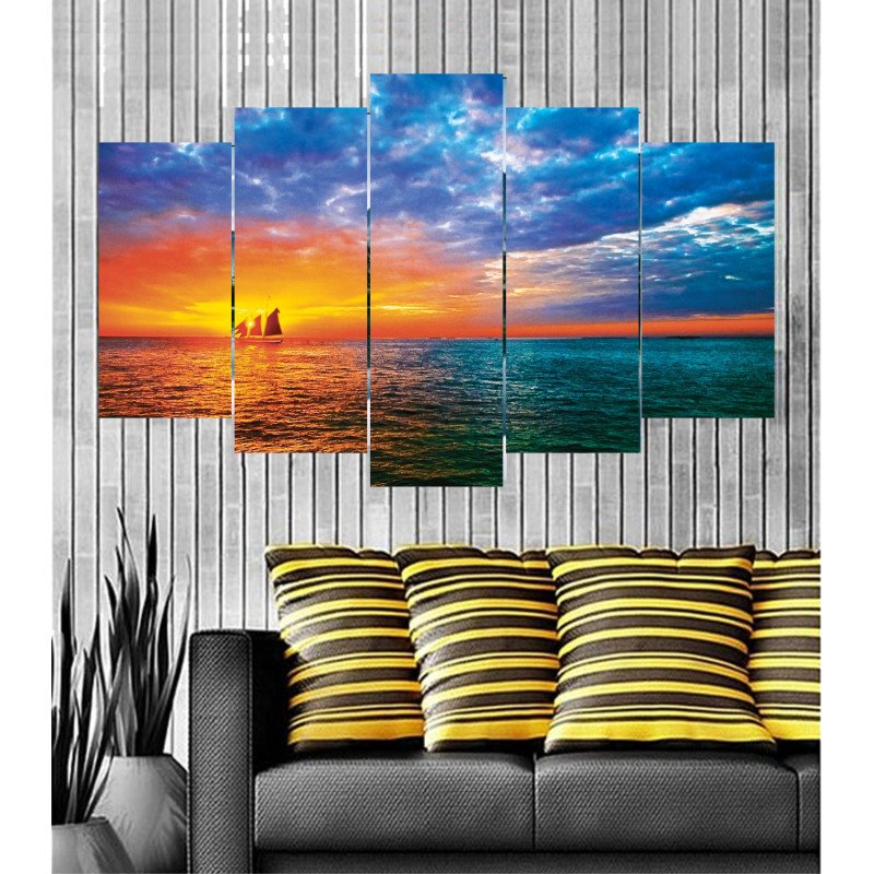 Wall Frames 5 Pieces Set Canvas - Digitally Printed Wall Canvas  post-98 view 1