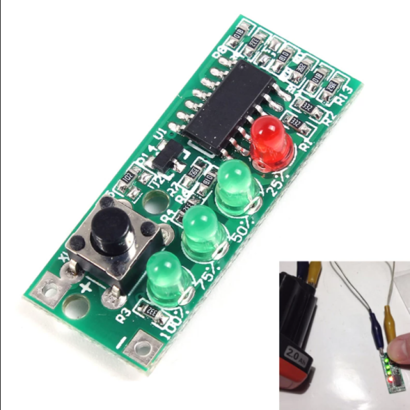 3S Lithium Battery Capacity Indicator 4 LEDs Display