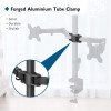 BONTEC Dual Monitor Desk Mount Stand for 13-27 inch LCD LED Monitors Ergonomic Full Motion Heavy Duty Double Arms Hold - Black view