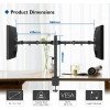 BONTEC Dual Monitor Desk Mount Stand for 13-27 inch LCD LED Monitors Ergonomic Full Motion Heavy Duty Double Arms Hold - Black view