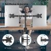 BONTEC Dual Monitor Desk Mount Stand for 13-27 inch LCD LED Monitors Ergonomic Full Motion Heavy Duty Double Arms Hold - Black view