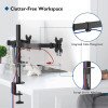 BONTEC Dual Monitor Desk Mount Stand for 13-27 inch LCD LED Monitors Ergonomic Full Motion Heavy Duty Double Arms Hold - Black view