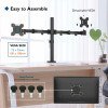 BONTEC Dual Monitor Desk Mount Stand for 13-27 inch LCD LED Monitors Ergonomic Full Motion Heavy Duty Double Arms Hold - Black view