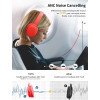 Dyplay Urban Traveller ANC Bluetooth Headphone With Mic - 12 Hour Play Time - Red view