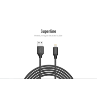 Riversong Superline Lightining USB 2.4A, 1 Meter Charging Cable | Black |