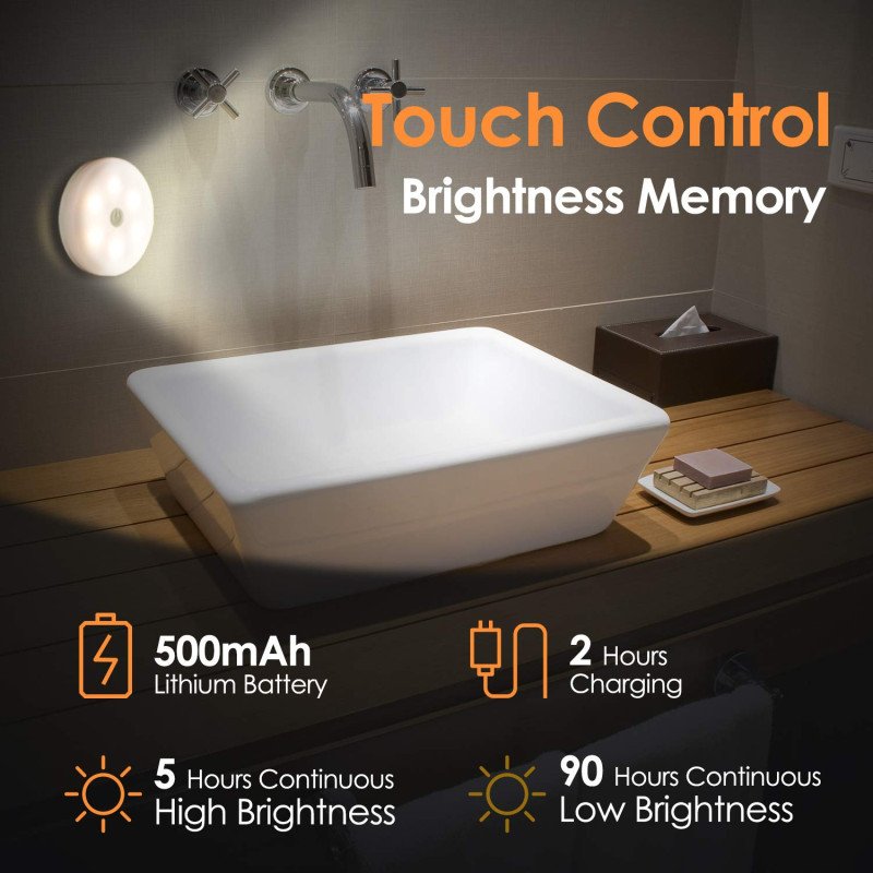 SALKING Wireless LED Puck Lights 4 Pack view 1