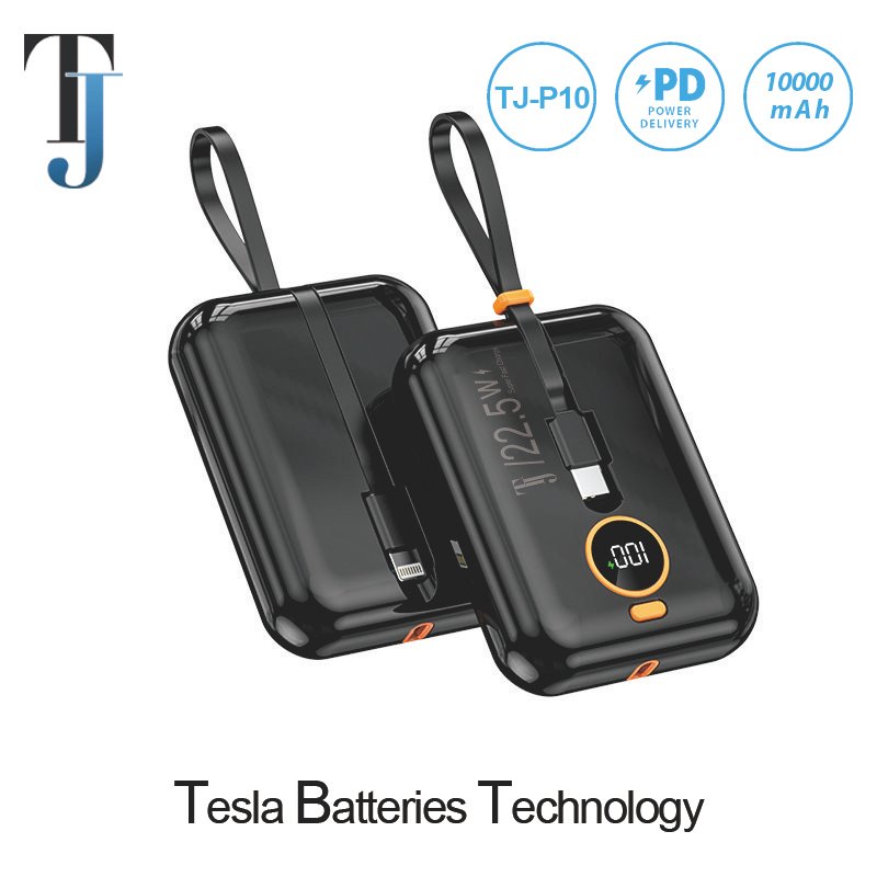TJ-P10 - 10000 mAh Fast Charging Power Bank - Black view 1