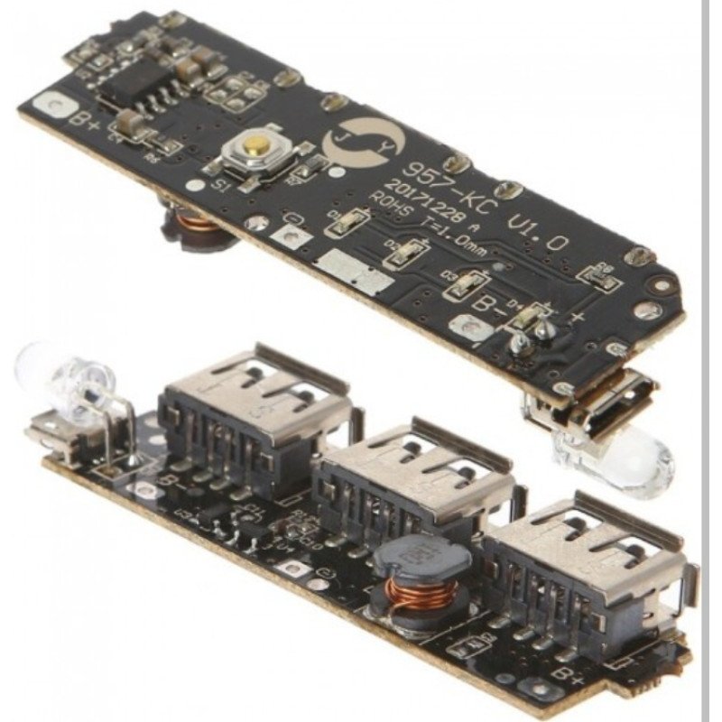 3 USB Mobile Power Bank Charger Module Charging Circuit Board