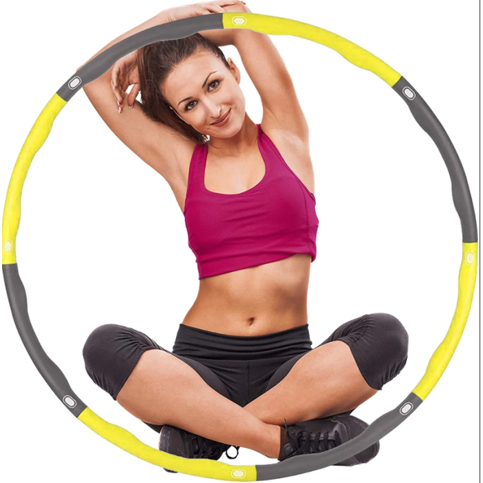 Weighted Hula Hoops Foam Padded - Yellow & Grey