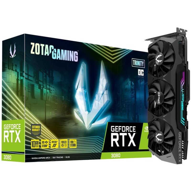 ZOTAC GAMING GeForce RTX 3080 Trinity OC Graphics Card ZT-A30800J-10P view 1