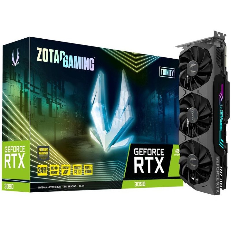 ZOTAC GAMING GeForce RTX 3090 Trinity ZT-A30900D-10P Video Graphics Card 24GB GDDR6X 384-bit  view 1