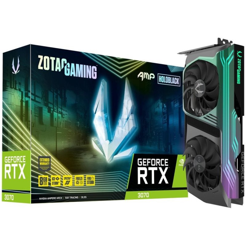 ZOTAC Gaming GeForce RTX 3070 AMP Holo ZT-A30700F-10P Graphics Card view 1