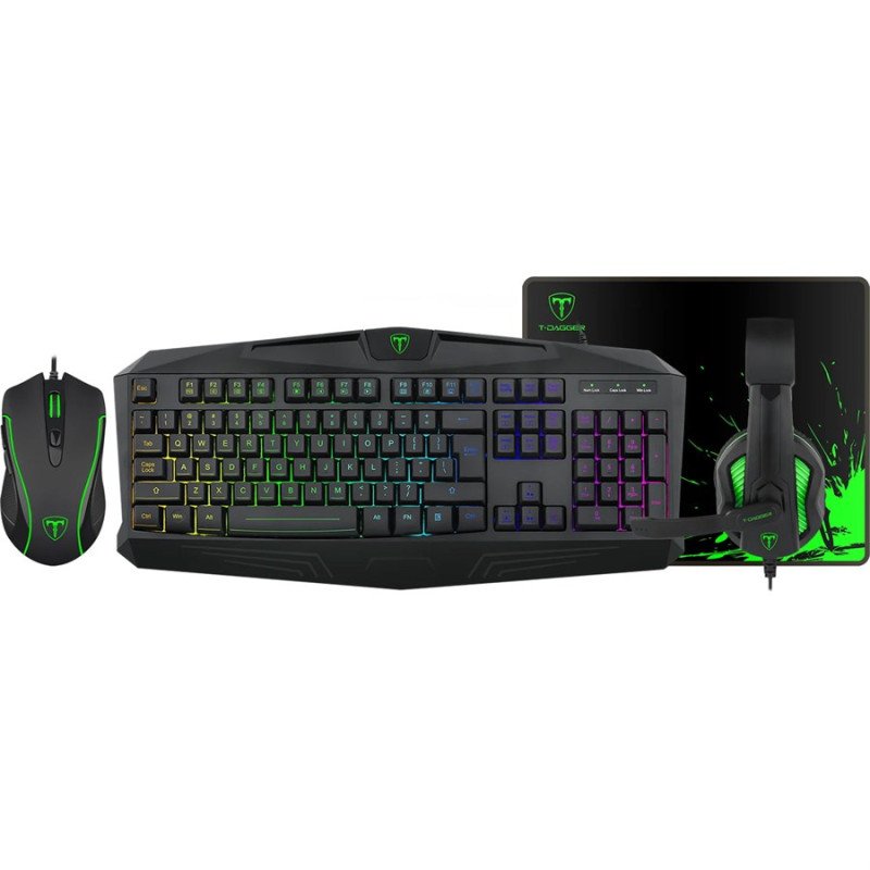 T-Dagger Legion T-TGS003 Mouse  Keyboard  Mousepad  Headset 4 In 1 Gaming Combo Set view 1