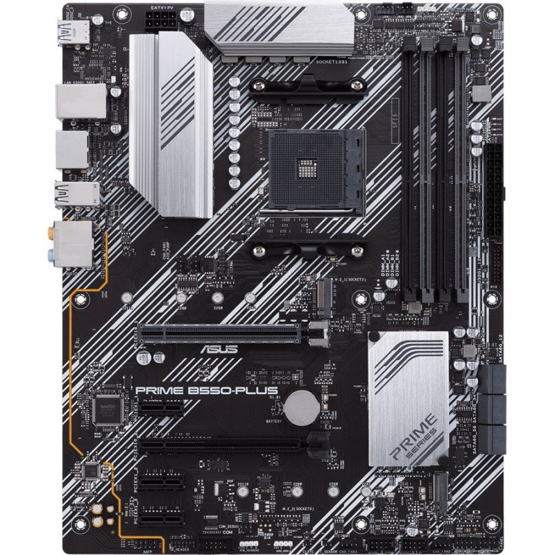 Asus PRIME B550-PLUS (Ryzen AM4) ATX Motherboard view 1