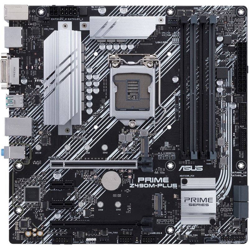 Asus PRIME Z490M-PLUS Intel Z490 (LGA 1200) micro ATX Motherboard  view 1
