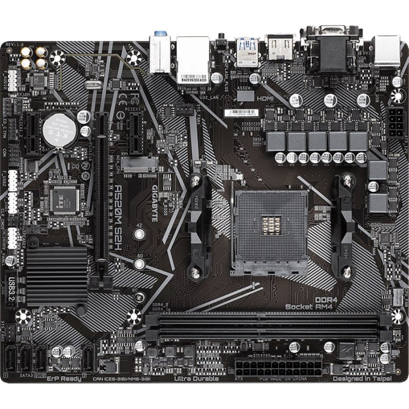 Gigabyte A520M S2H AMD A520 Ultra Durable Motherboard  view 1