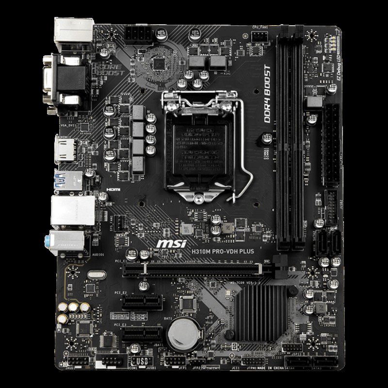 MSI H310M PRO-VDH PLUS Intel H310 Motherboard view 1