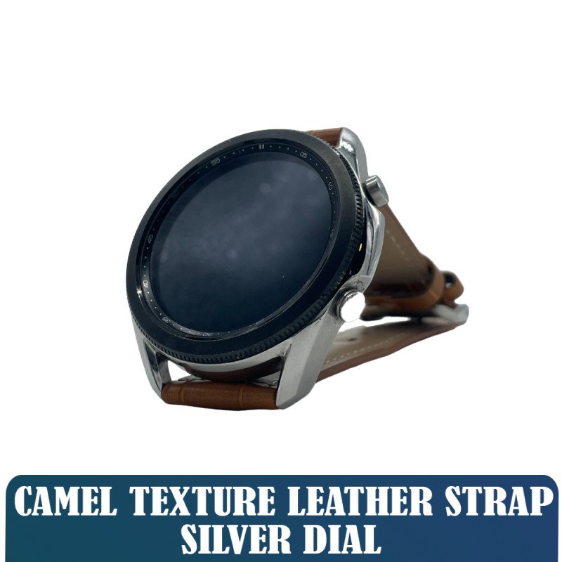 Like New Smart Watches - Samsung Galaxy Watch 3 45MM - Silver Dial - Camel Texture Leather Strap view 1