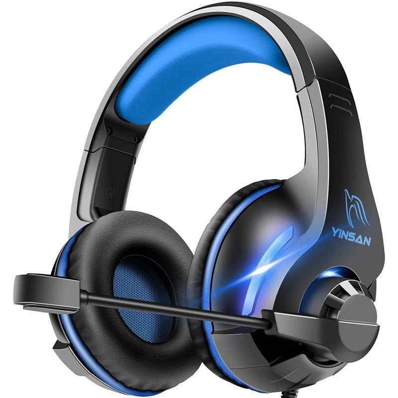Yisan TM-7 Gaming Headphone With Mic and Blue Lights Theme view 1