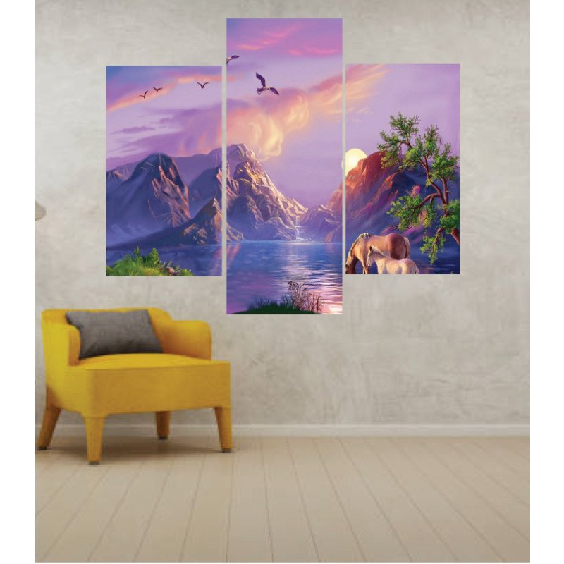 Wall Frames 3 Pieces Set Canvas – Digitally Printed Wall Canvas TJ-40 view 1